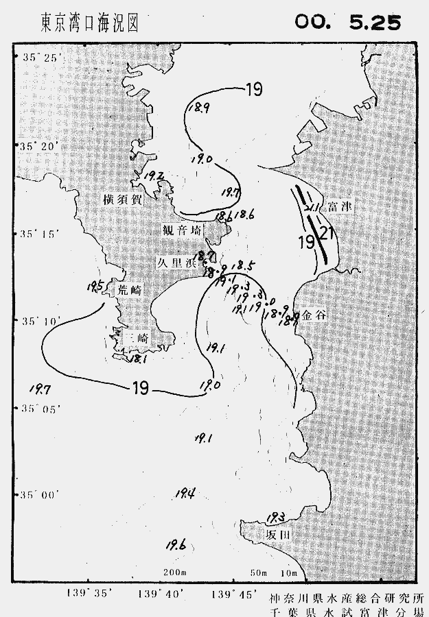 海況図, 東京湾口海況図 検索結果, (水温分布 等を図示)