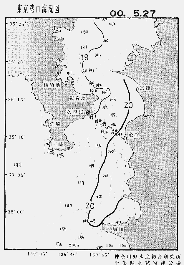 海況図, 東京湾口海況図 検索結果, (水温分布 等を図示)