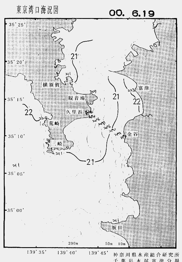 海況図, 東京湾口海況図 検索結果, (水温分布 等を図示)