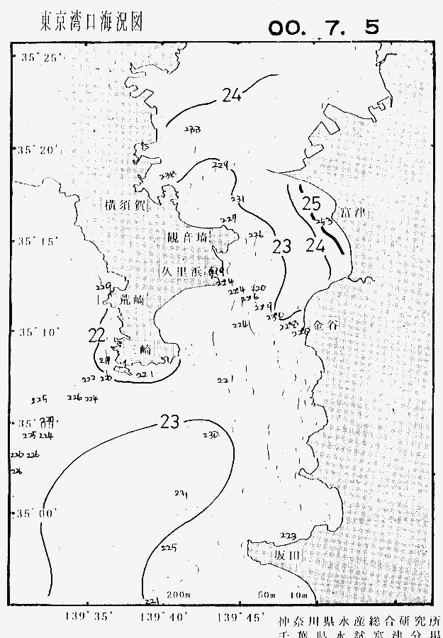 海況図, 東京湾口海況図 検索結果, (水温分布 等を図示)
