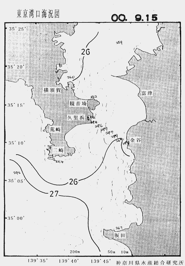 海況図, 東京湾口海況図 検索結果, (水温分布 等を図示)