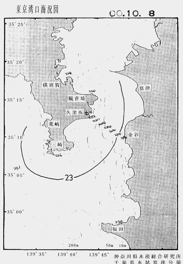 海況図, 東京湾口海況図 検索結果, (水温分布 等を図示)