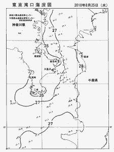 東京湾口海況図(2010/08/25)