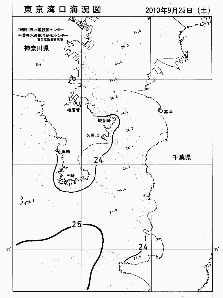 海況図, 東京湾口海況図 検索結果, (水温分布 等を図示)