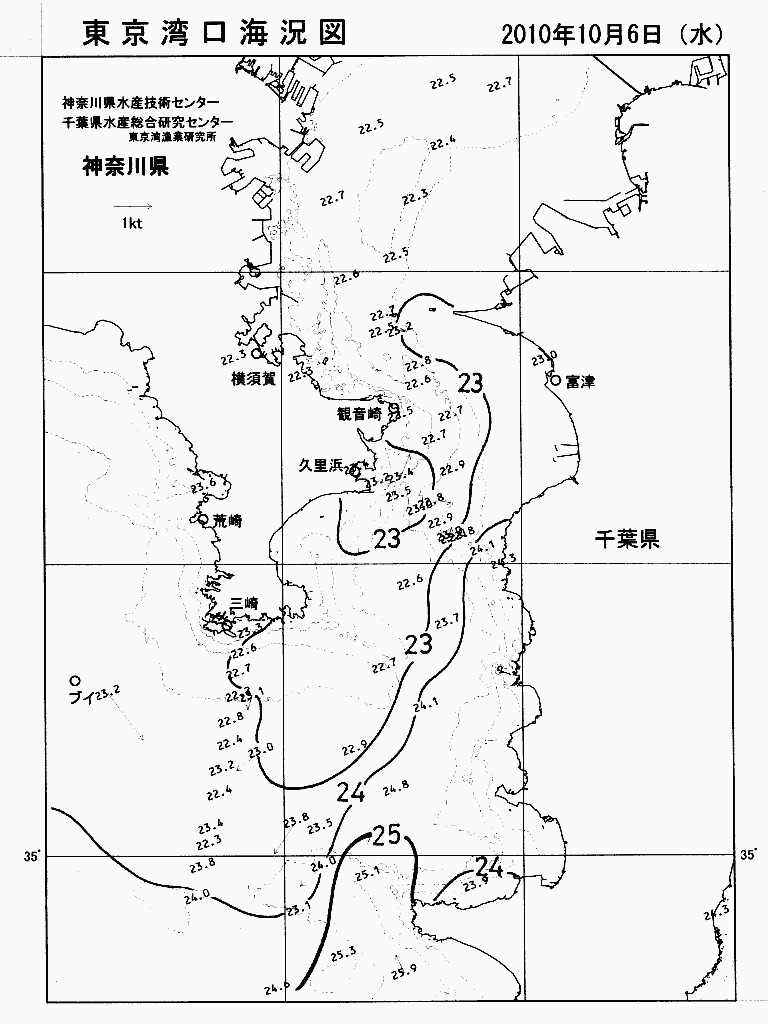 海況図, 東京湾口海況図 検索結果, (水温分布 等を図示)
