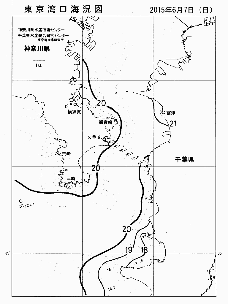 海況図, 東京湾口海況図 検索結果, (水温分布 等を図示)