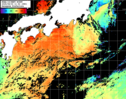NOAA人工衛星画像:黒潮域, パス=20250803 11:52 UTC