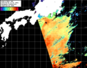 NOAA人工衛星画像:黒潮域, パス=20250408 12:06 UTC