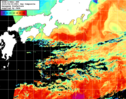 NOAA人工衛星画像:黒潮域, 1日合成画像(2025/04/30UTC)