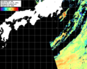 NOAA人工衛星画像:黒潮域, パス=20250807 12:09 UTC