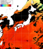 ひまわり人工衛星:日本全域,12:59JST,1時間合成画像